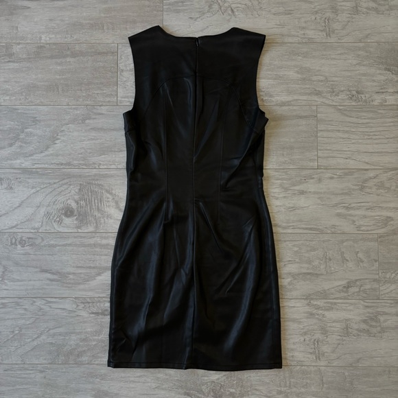 BLACK FAUX LEATHER DRESS - Picture 6 of 10